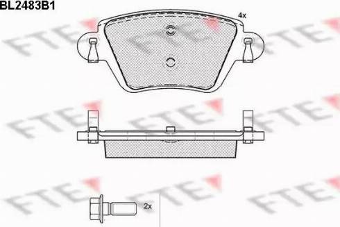 FTE BL2483B1 - Bremžu uzliku kompl., Disku bremzes www.autospares.lv