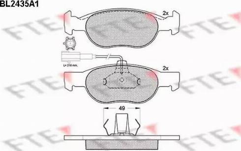 FTE BL2435A1 - Bremžu uzliku kompl., Disku bremzes www.autospares.lv