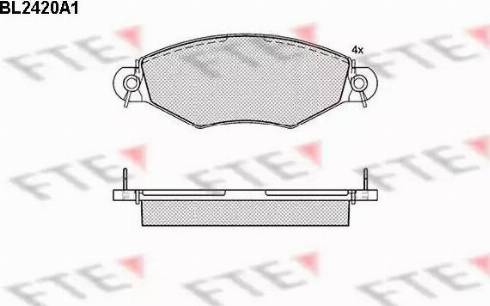 FTE BL2420A1 - Тормозные колодки, дисковые, комплект www.autospares.lv