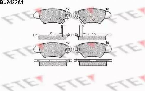 FTE BL2422A1 - Bremžu uzliku kompl., Disku bremzes www.autospares.lv