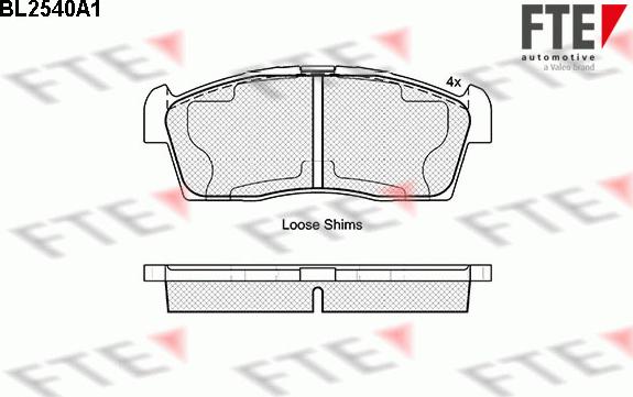 FTE BL2540A1 - Brake Pad Set, disc brake www.autospares.lv