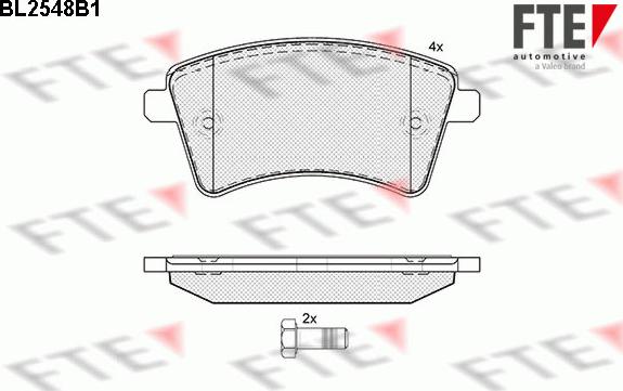 FTE BL2548B1 - Тормозные колодки, дисковые, комплект www.autospares.lv