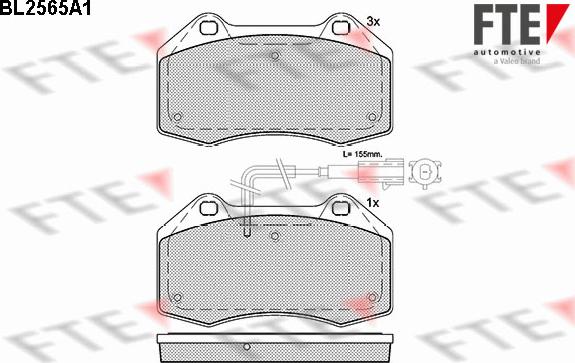 FTE BL2565A1 - Bremžu uzliku kompl., Disku bremzes www.autospares.lv