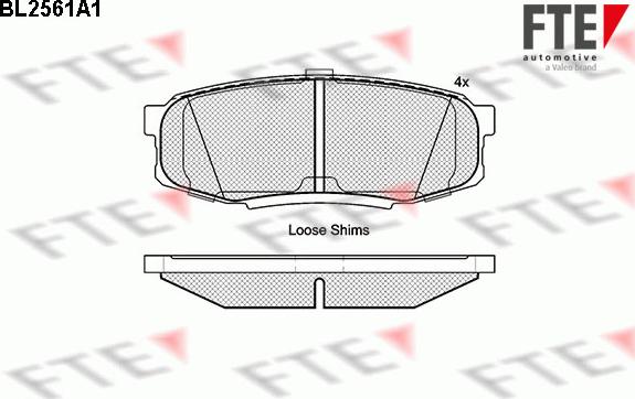 FTE BL2561A1 - Тормозные колодки, дисковые, комплект www.autospares.lv