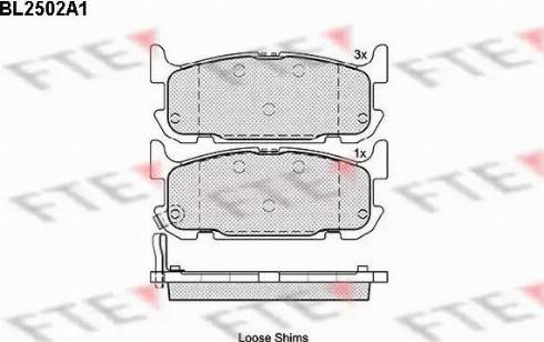 FTE BL2502A1 - Bremžu uzliku kompl., Disku bremzes www.autospares.lv