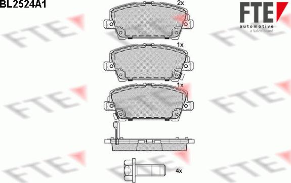 FTE BL2524A1 - Bremžu uzliku kompl., Disku bremzes www.autospares.lv