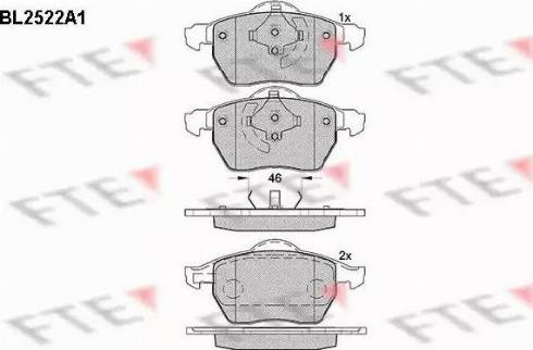 FTE BL2522A1 - Bremžu uzliku kompl., Disku bremzes www.autospares.lv