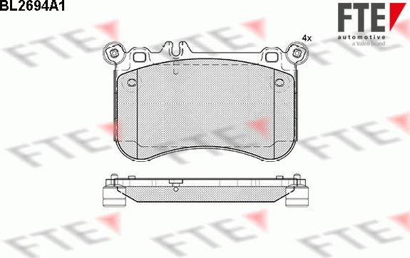 FTE BL2694A1 - Bremžu uzliku kompl., Disku bremzes www.autospares.lv