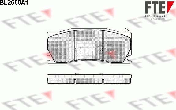 FTE BL2668A1 - Bremžu uzliku kompl., Disku bremzes www.autospares.lv