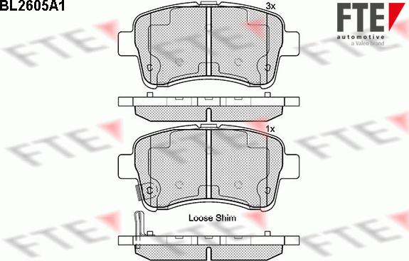 FTE BL2605A1 - Тормозные колодки, дисковые, комплект www.autospares.lv