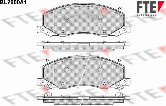 FTE BL2600A1 - Bremžu uzliku kompl., Disku bremzes www.autospares.lv