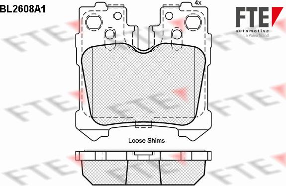 FTE BL2608A1 - Bremžu uzliku kompl., Disku bremzes www.autospares.lv