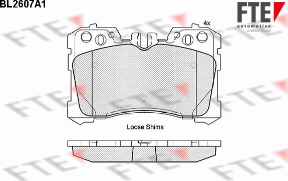 FTE BL2607A1 - Bremžu uzliku kompl., Disku bremzes www.autospares.lv