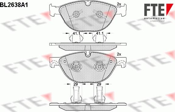 FTE BL2638A1 - Bremžu uzliku kompl., Disku bremzes www.autospares.lv