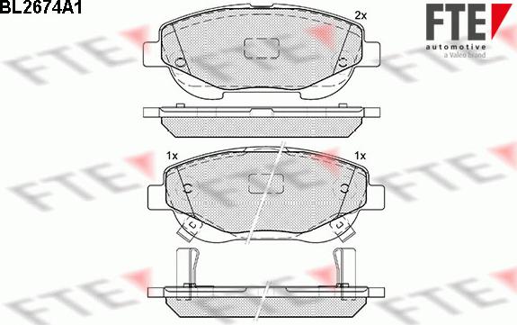 FTE BL2674A1 - Bremžu uzliku kompl., Disku bremzes www.autospares.lv