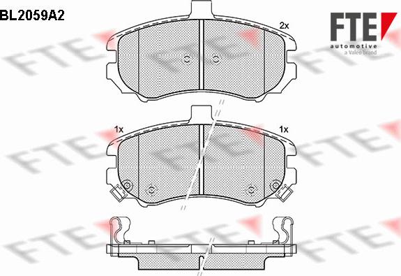 FTE BL2059A2 - Bremžu uzliku kompl., Disku bremzes www.autospares.lv