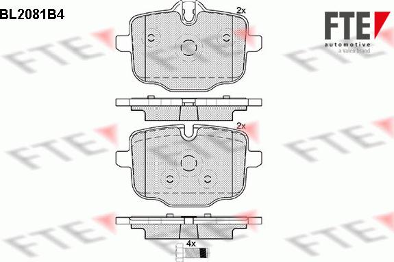 FTE BL2081B4 - Bremžu uzliku kompl., Disku bremzes autospares.lv