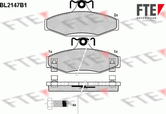 FTE BL2147B1 - Тормозные колодки, дисковые, комплект www.autospares.lv