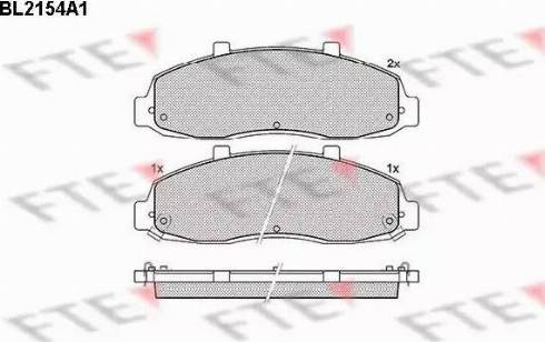 FTE BL2154A1 - Bremžu uzliku kompl., Disku bremzes www.autospares.lv