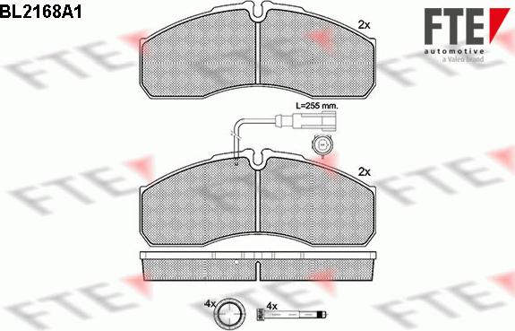 FTE BL2168A1 - Bremžu uzliku kompl., Disku bremzes www.autospares.lv