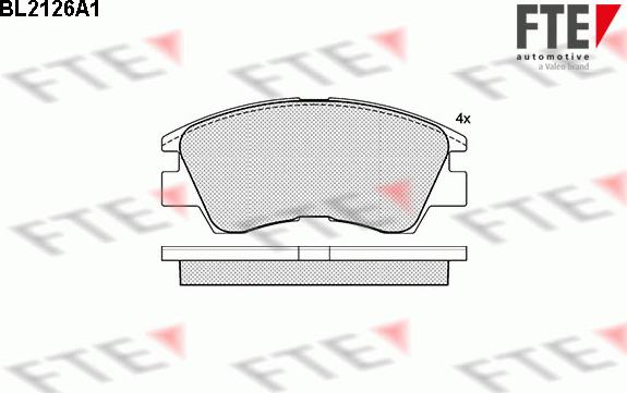 FTE BL2126A1 - Тормозные колодки, дисковые, комплект www.autospares.lv