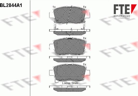 FTE BL2844A1 - Bremžu uzliku kompl., Disku bremzes www.autospares.lv