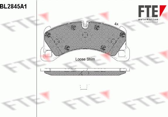 FTE BL2845A1 - Bremžu uzliku kompl., Disku bremzes www.autospares.lv