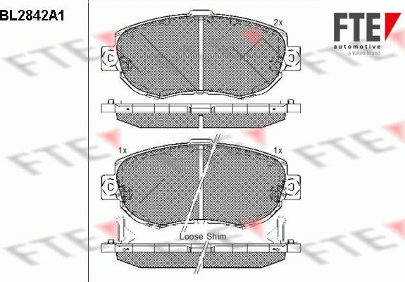 FTE BL2842A1 - Bremžu uzliku kompl., Disku bremzes www.autospares.lv