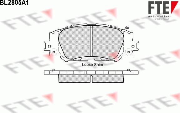 FTE BL2805A1 - Bremžu uzliku kompl., Disku bremzes www.autospares.lv