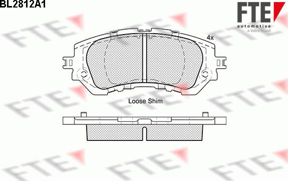 FTE BL2812A1 - Bremžu uzliku kompl., Disku bremzes autospares.lv