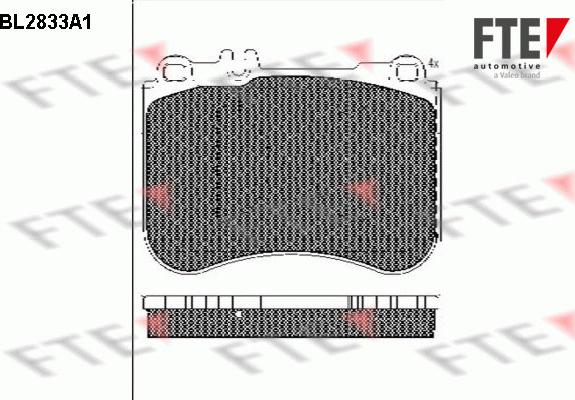 FTE BL2833A1 - Bremžu uzliku kompl., Disku bremzes www.autospares.lv