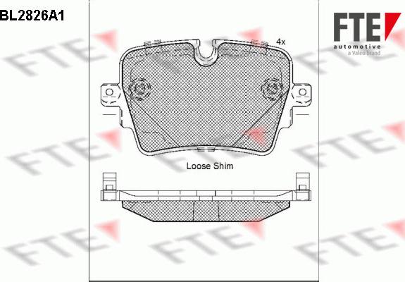 FTE BL2826A1 - Bremžu uzliku kompl., Disku bremzes www.autospares.lv