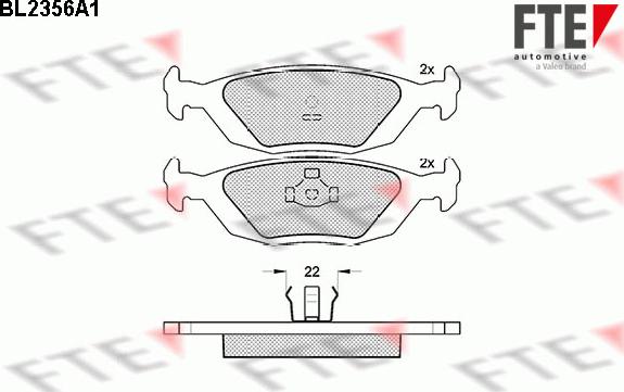 FTE BL2356A1 - Тормозные колодки, дисковые, комплект www.autospares.lv