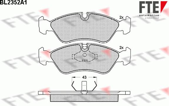 FTE BL2352A1 - Тормозные колодки, дисковые, комплект www.autospares.lv