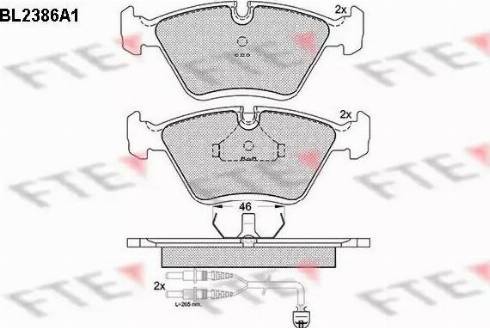 FTE BL2386A1 - Bremžu uzliku kompl., Disku bremzes www.autospares.lv