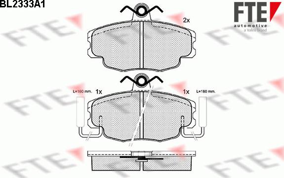 FTE BL2333A1 - Bremžu uzliku kompl., Disku bremzes www.autospares.lv