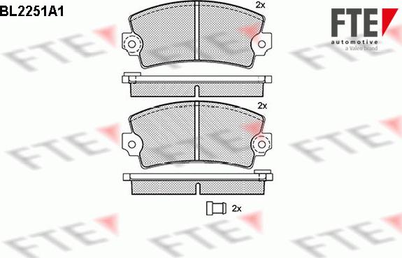 FTE BL2251A1 - Bremžu uzliku kompl., Disku bremzes www.autospares.lv