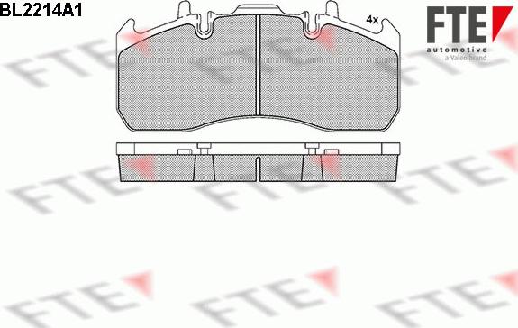 FTE BL2214A1 - Bremžu uzliku kompl., Disku bremzes www.autospares.lv