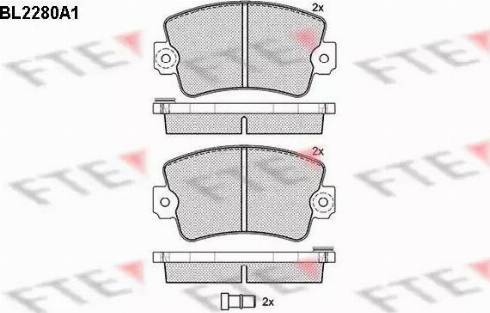 FTE BL2280A1 - Тормозные колодки, дисковые, комплект www.autospares.lv