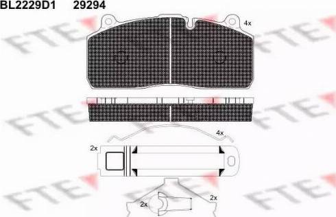 FTE BL2229D1 - Bremžu uzliku kompl., Disku bremzes www.autospares.lv