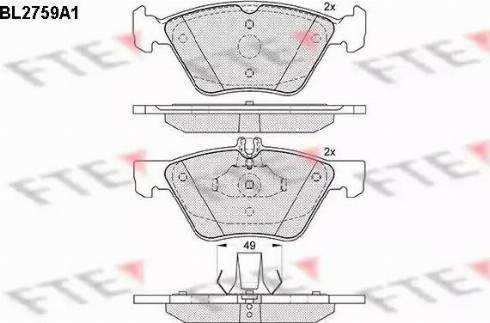 FTE BL2759A1 - Bremžu uzliku kompl., Disku bremzes www.autospares.lv