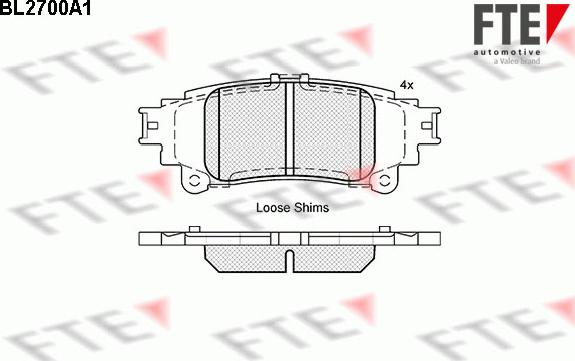 FTE BL2700A1 - Bremžu uzliku kompl., Disku bremzes autospares.lv