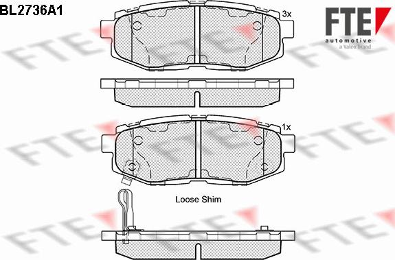 FTE BL2736A1 - Bremžu uzliku kompl., Disku bremzes www.autospares.lv