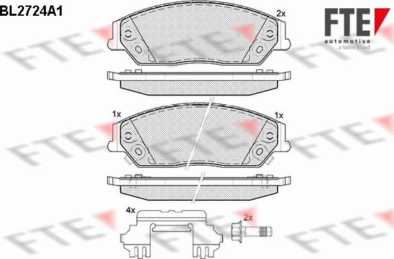 FTE BL2724A1 - Bremžu uzliku kompl., Disku bremzes www.autospares.lv