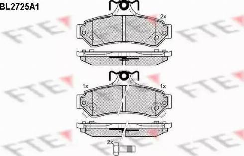 FTE BL2725A1 - Bremžu uzliku kompl., Disku bremzes www.autospares.lv