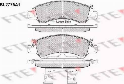 FTE BL2775A1 - Bremžu uzliku kompl., Disku bremzes www.autospares.lv