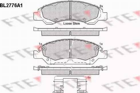 FTE BL2776A1 - Bremžu uzliku kompl., Disku bremzes www.autospares.lv