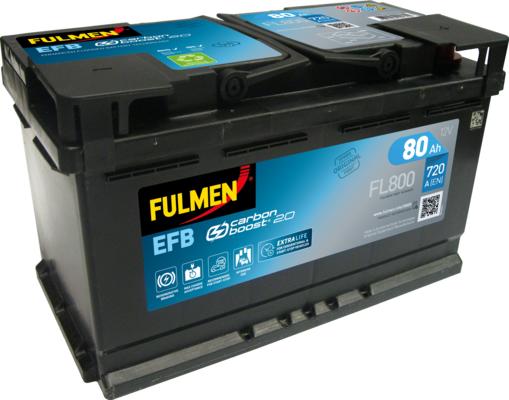 Fulmen FL800 - Стартерная аккумуляторная батарея, АКБ www.autospares.lv