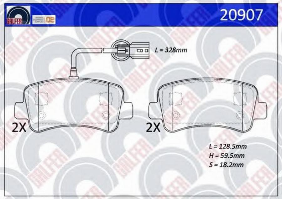 Galfer 20907 - Bremžu uzliku kompl., Disku bremzes autospares.lv