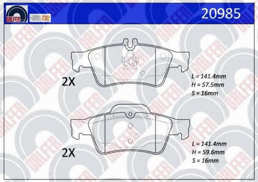 Galfer 20985 - Bremžu uzliku kompl., Disku bremzes autospares.lv